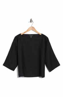 Eileen Fisher Bateau Neck Box Top