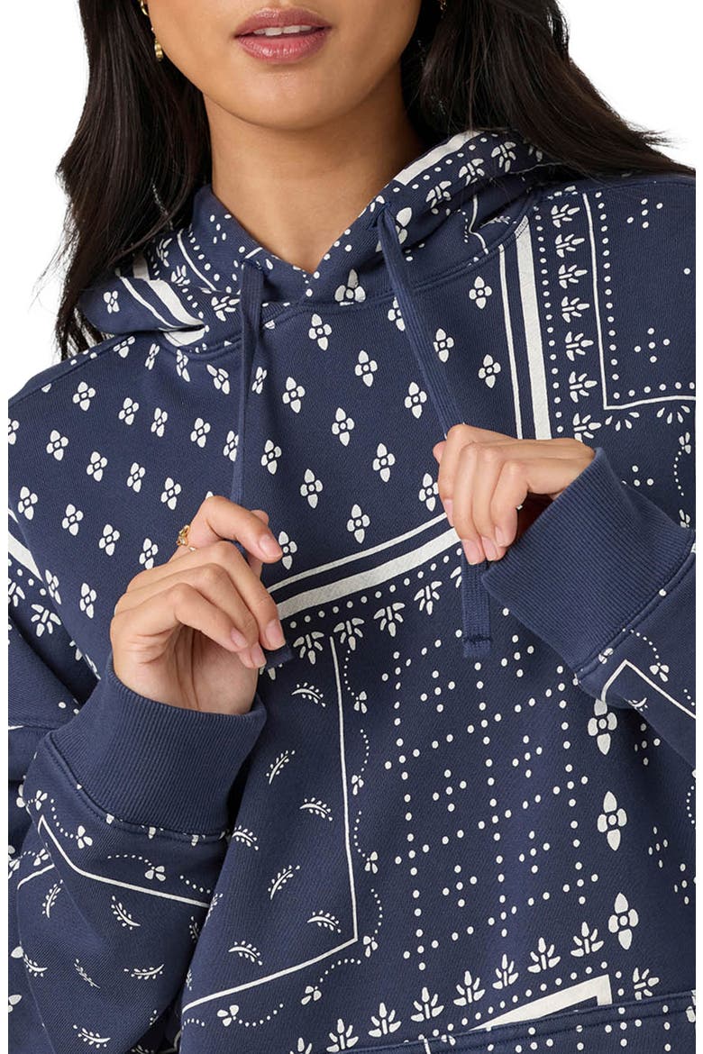 Bandana Printed Hoodie, Alternate, color, NAVY