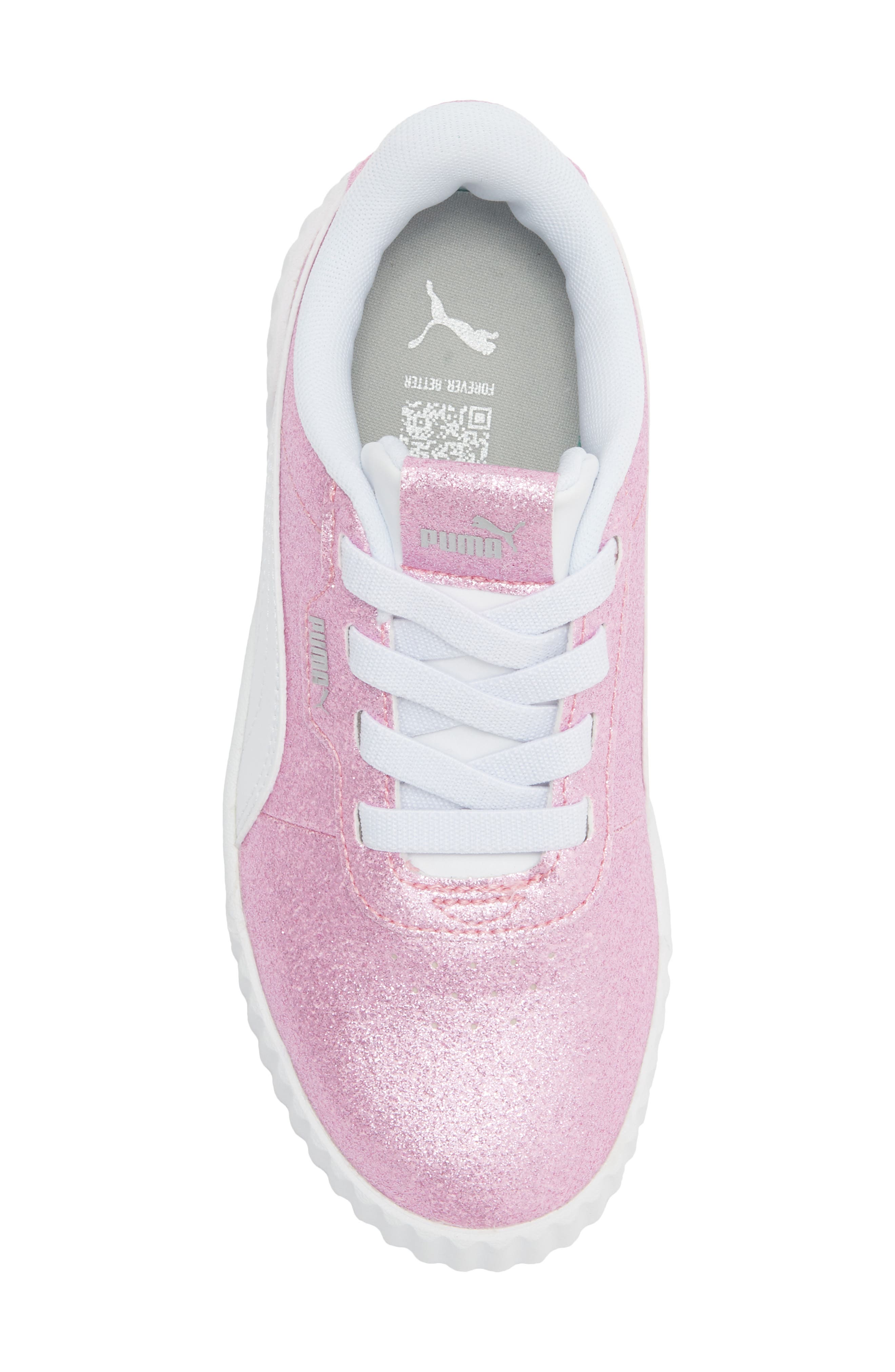 Kids' Carina 3.0 Glitz Sneaker, Alternate, color, PEACHSKIN/ PUMA SILVER