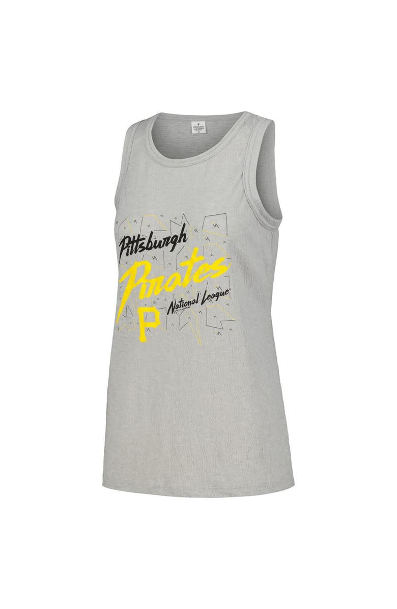SOFT AS A GRAPE Women's Soft as a Grape Gray Pittsburgh Pirates Gauze High Neck Tank Top, Alternate, color, Gray