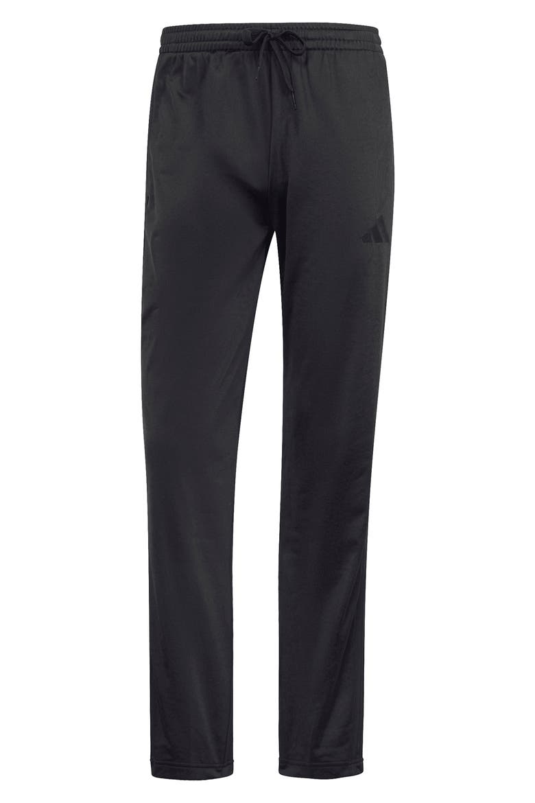 Essentials 3-Stripes Track Pants, Alternate, color, BLACK/ BLACK