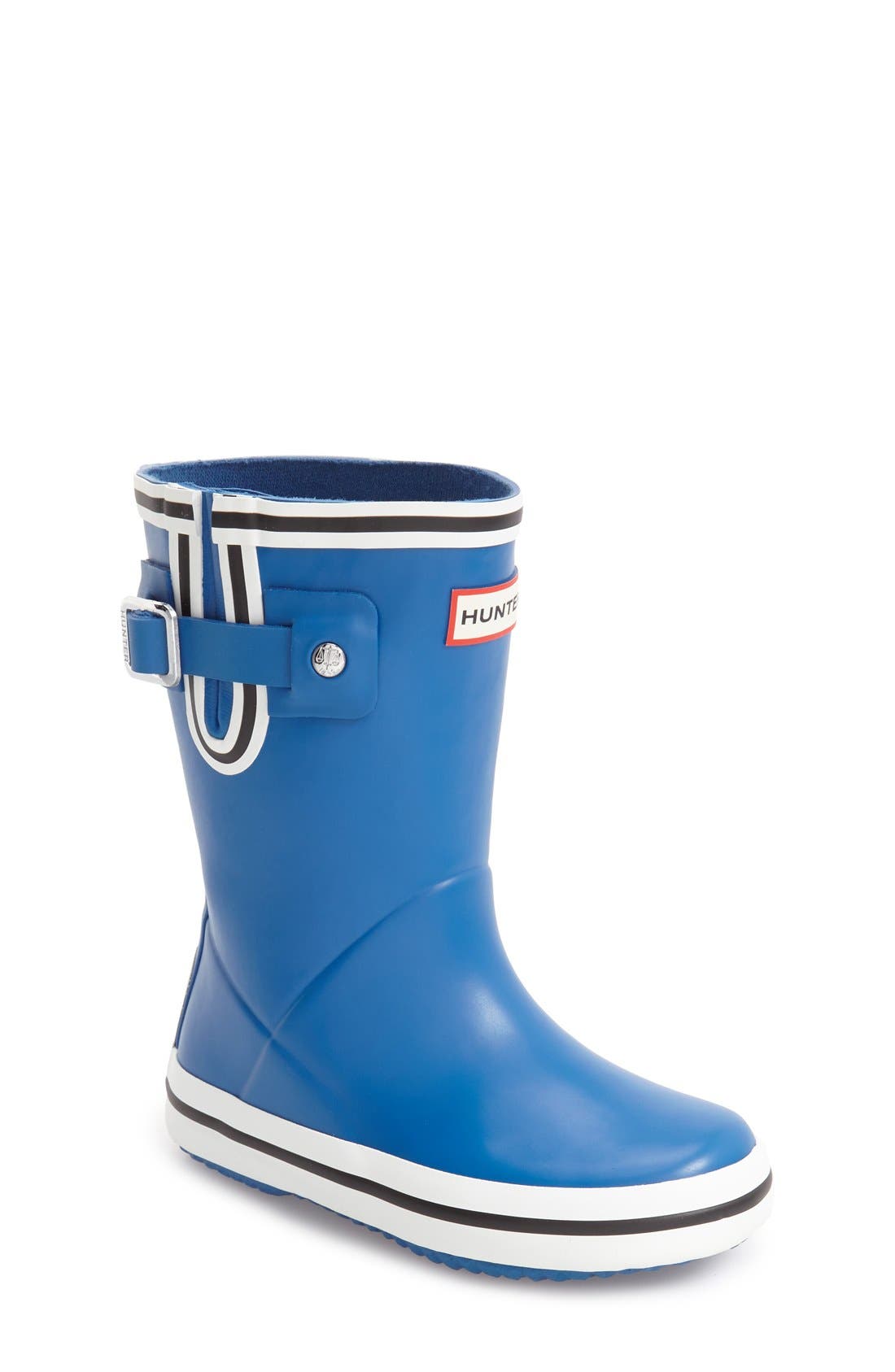 Buoy Stripe Rain Boot, Main, color, BLUE/ WHITE