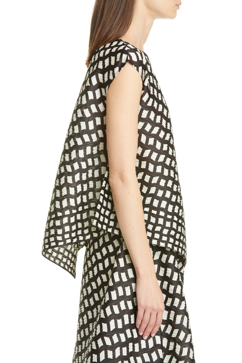 Step Grid Asymmetrical Top, Alternate, color, 15 BLACK