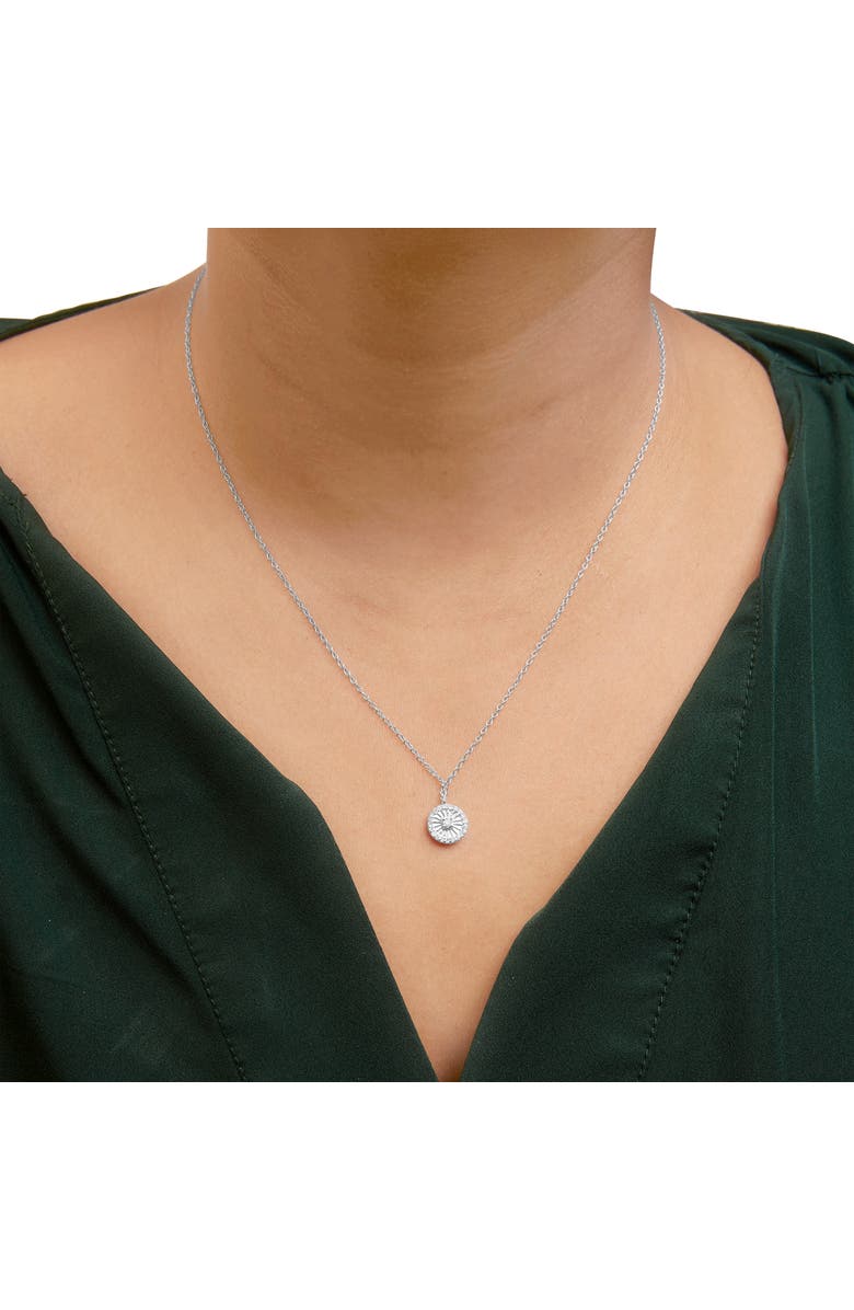 Haus of Brilliance Silver 1/6 Cttw Diamond Wheel and Spoke Pendant Necklace, Alternate, color, White