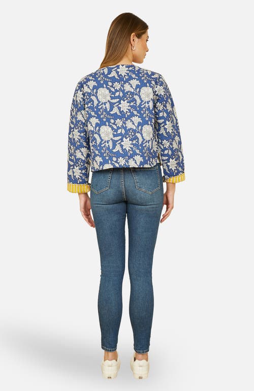 Yumi Floral Reversible Cotton Quilted Jacket In Multi