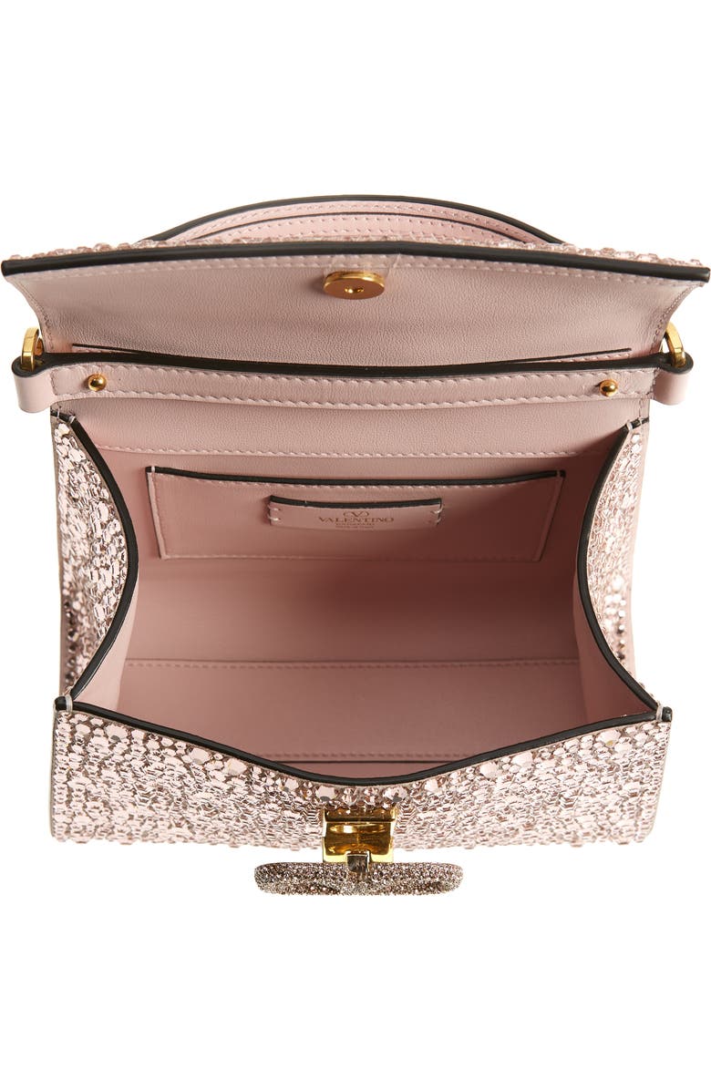 Valentino Garavani Mini VSling Crystal Embellished Top Handle Bag, Alternate, color,