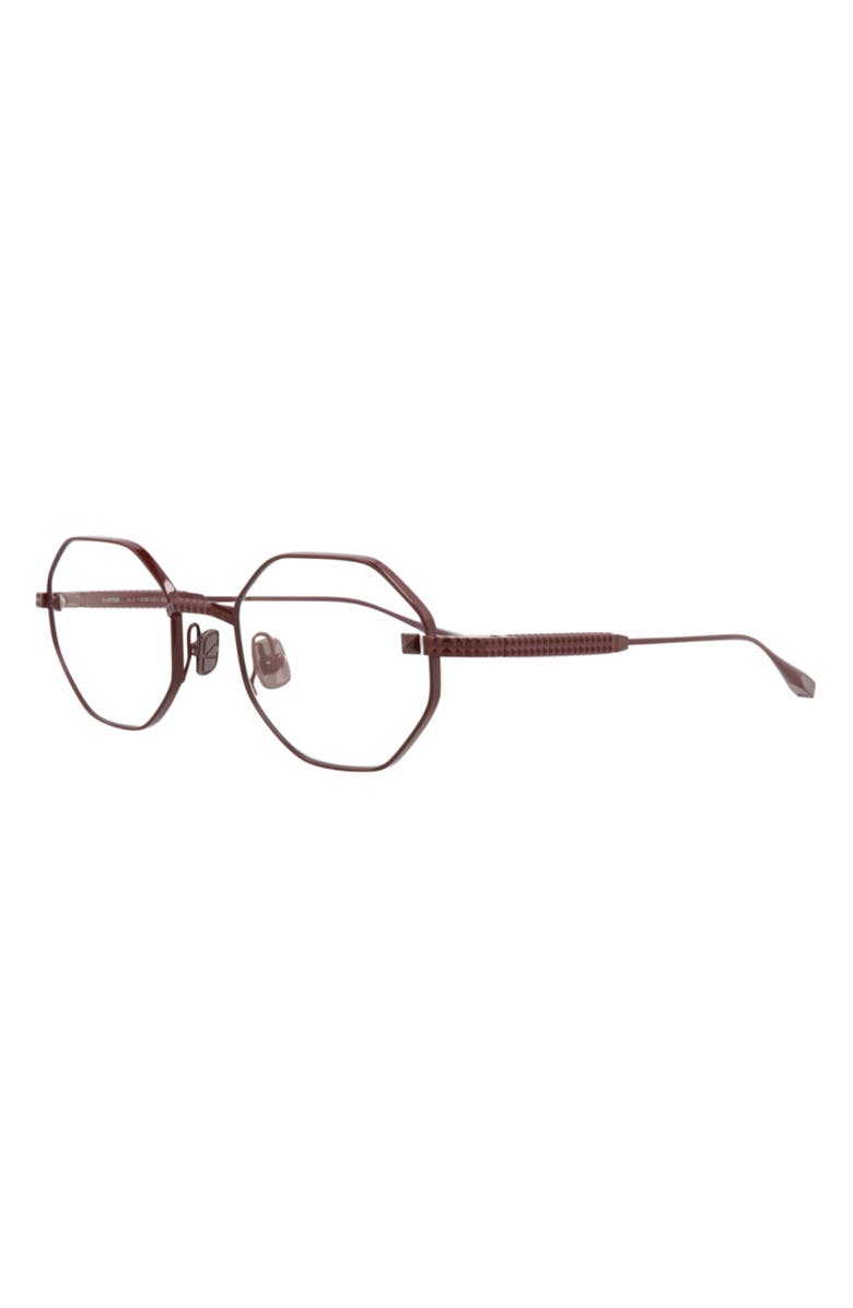 Valentino 52mm Geometric Optical Glasses, Alternate, color, Bordeaux Transparent