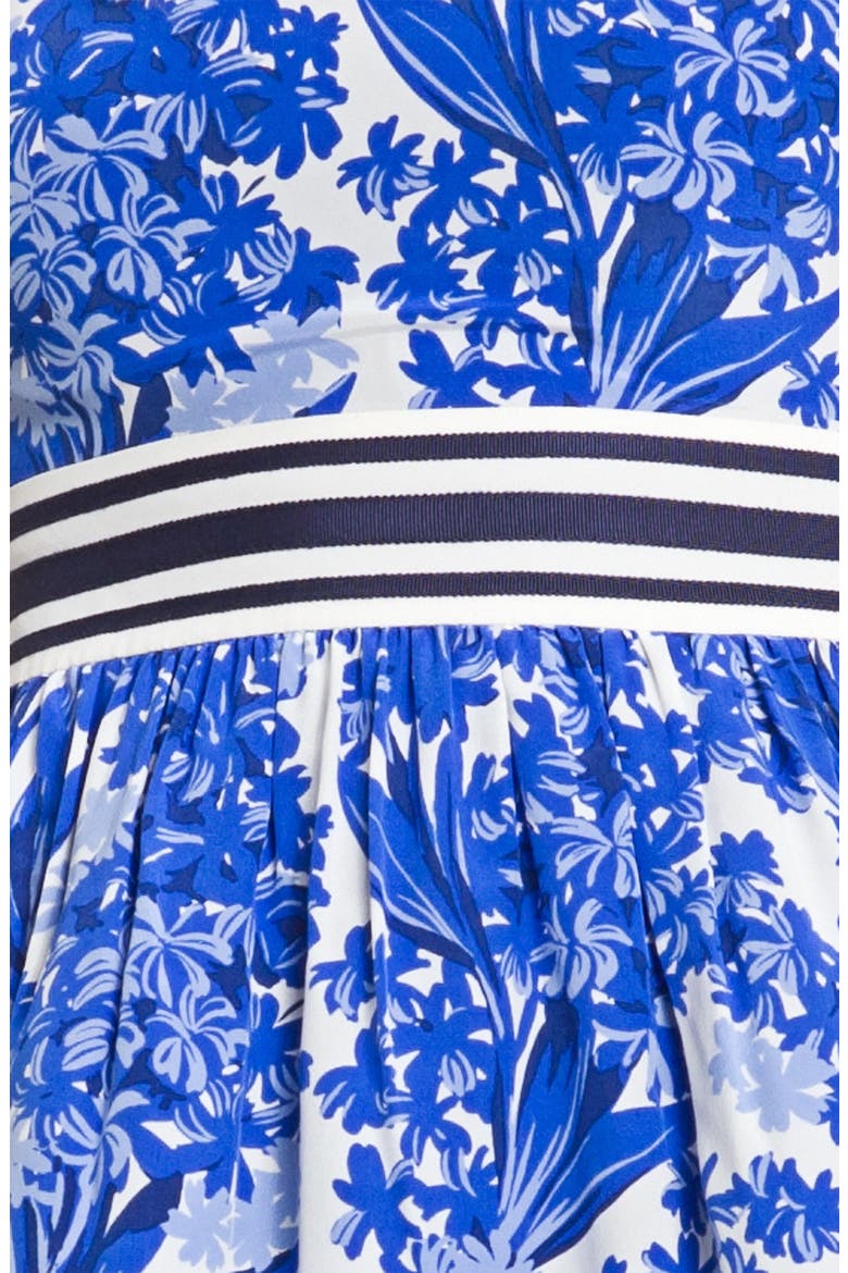 'Hyacinth' Print Silk Dress, Alternate, color, BLUE HYACINTH