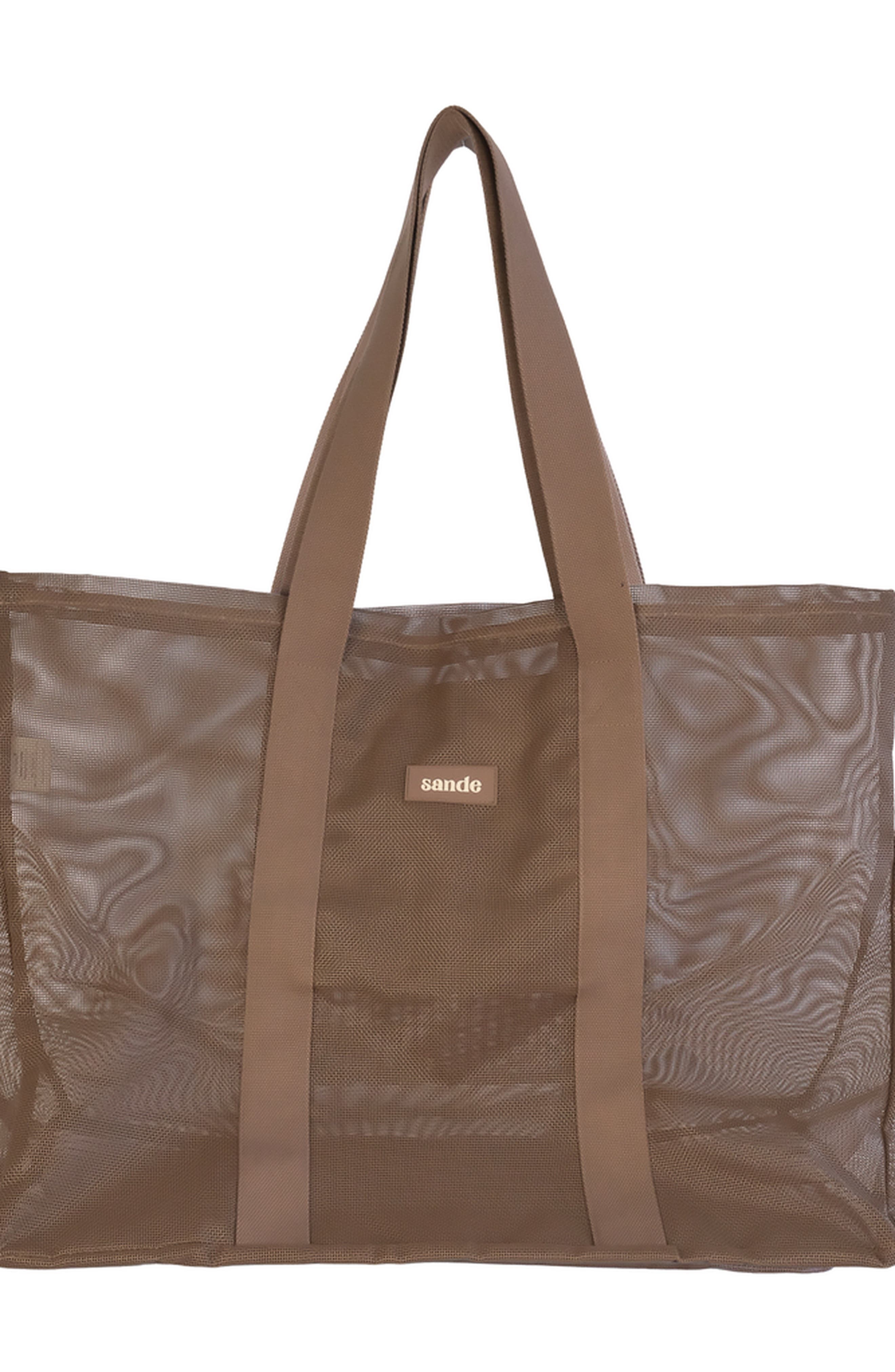 Sande Beach Hauler Mesh Beach Bag, Main, color, Espresso