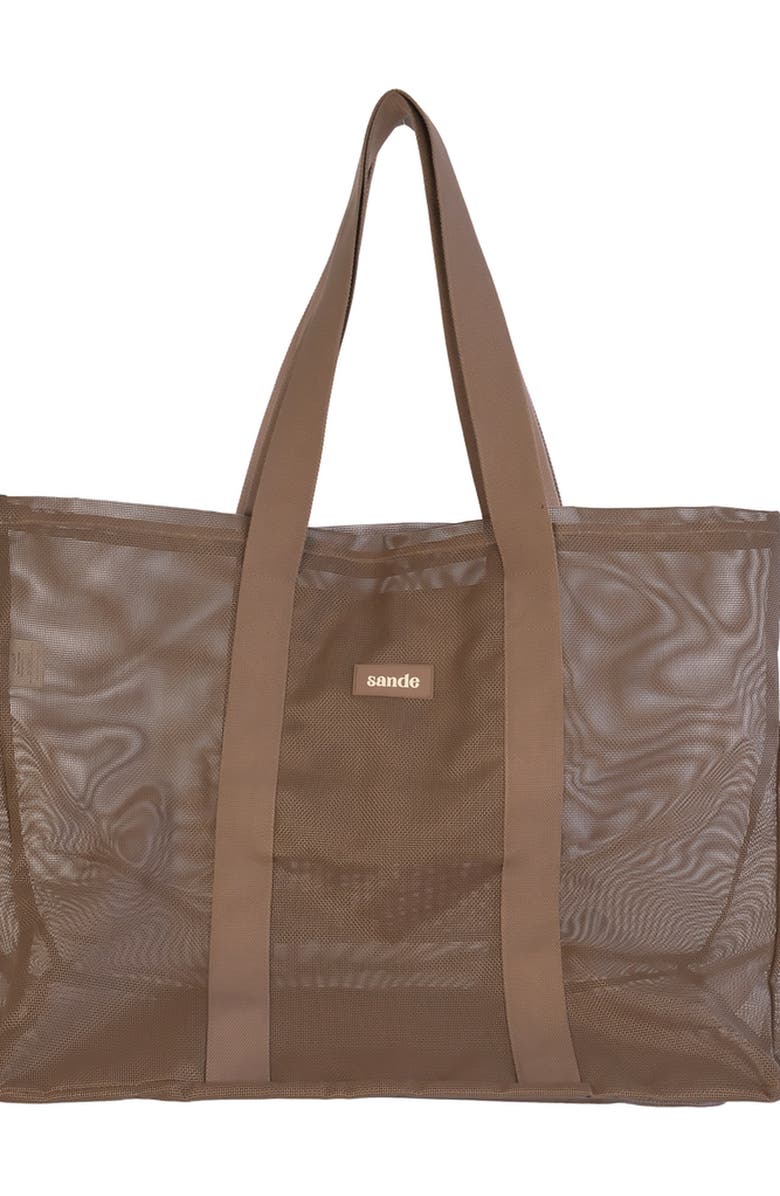 Sande Beach Hauler Mesh Beach Bag, Main, color, Espresso