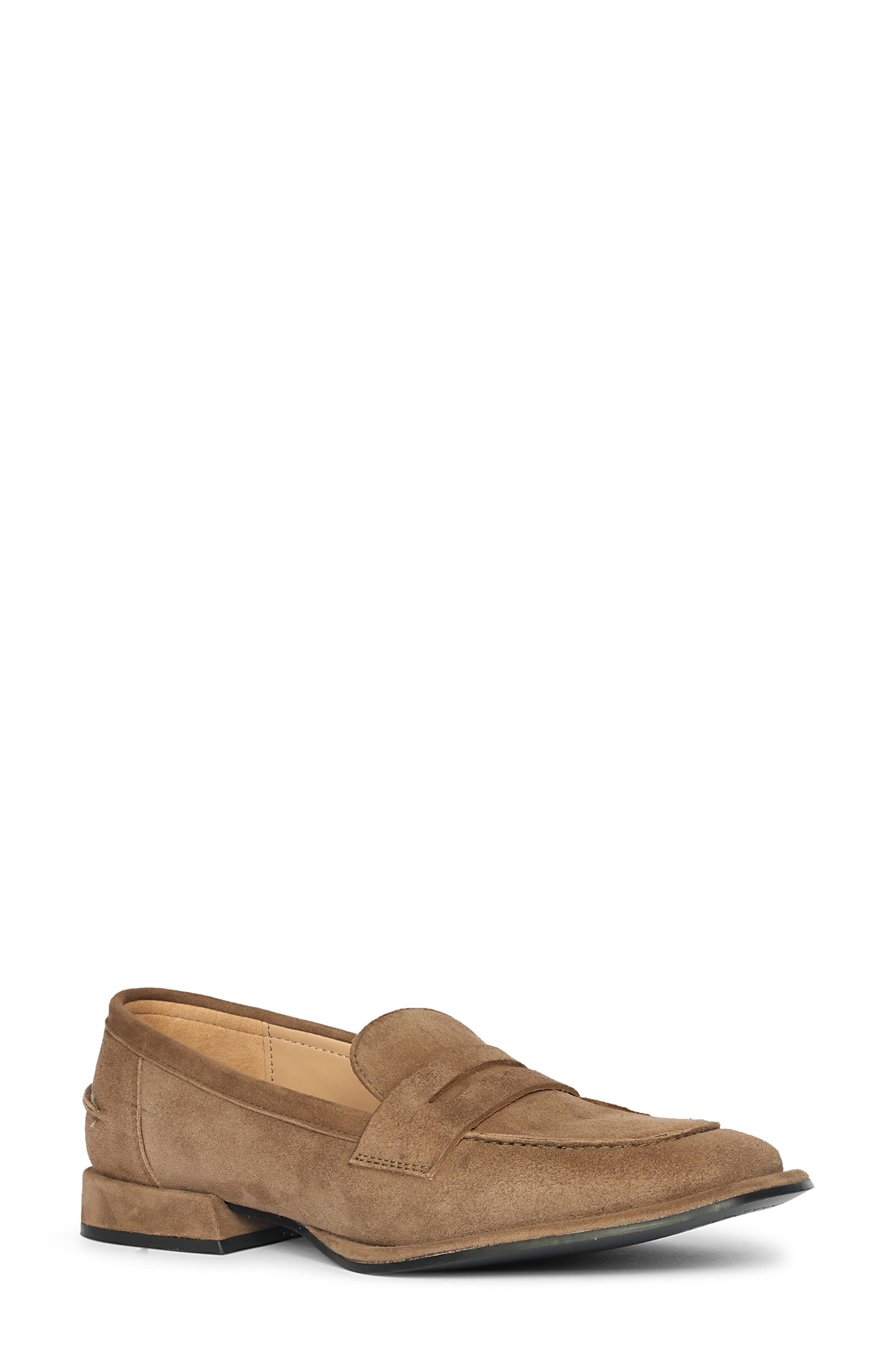 SAINT G Carla Penny Loafer, Main, color, Dark Taupe