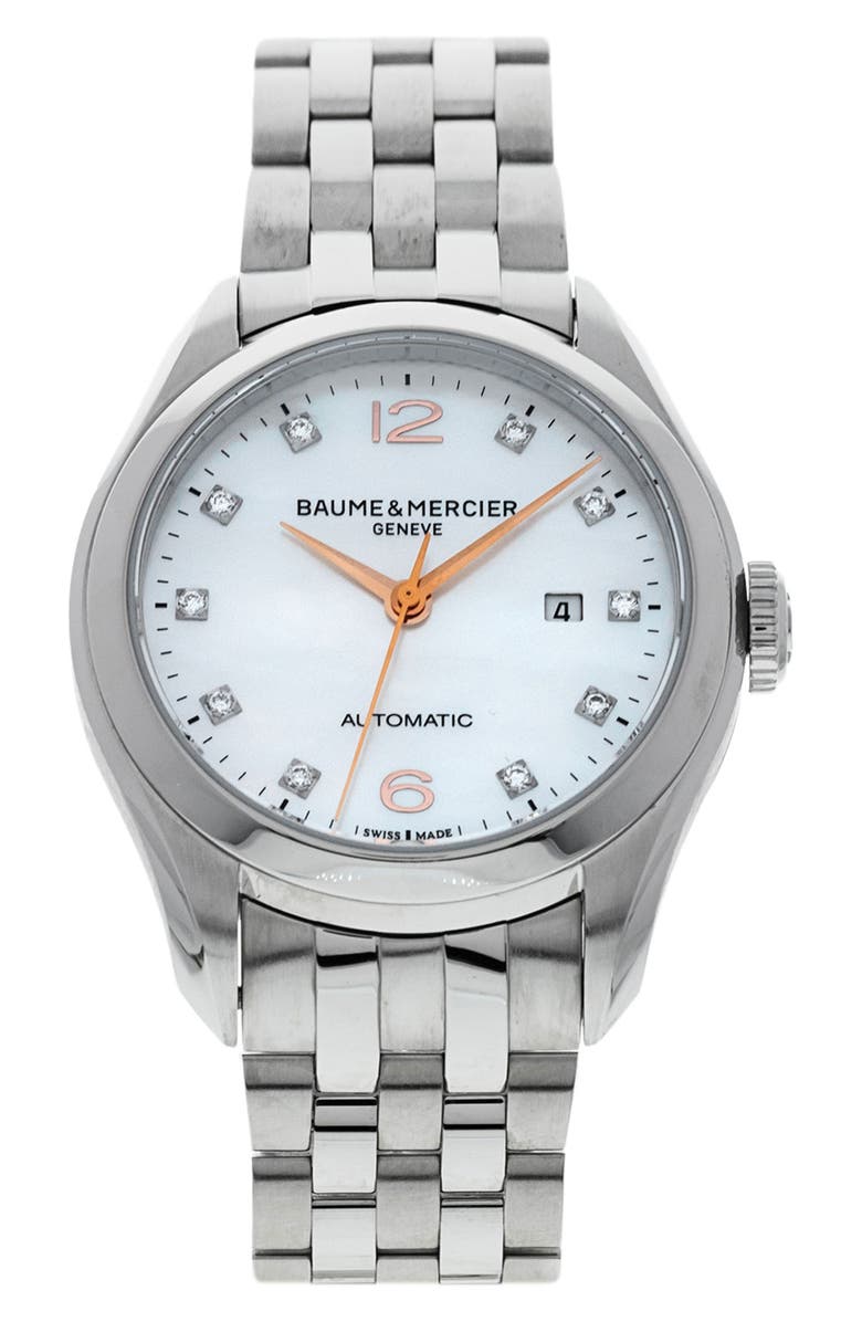 Watchfinder & Co. Baume & Mercier Preowned 2014 Clifton M0A10151 Automatic Bracelet Watch, 30mm, Main, color, 