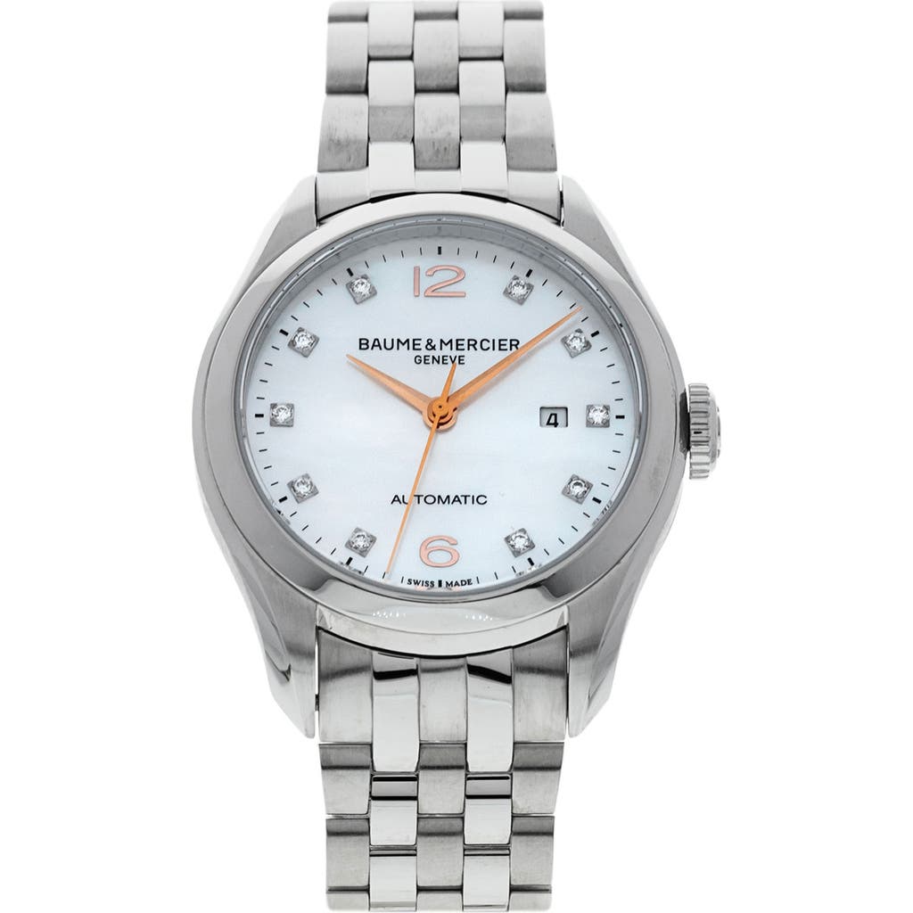 Watchfinder & Co. Baume & Mercier 2014 Clifton Automatic Bracelet Watch, 30mm In White