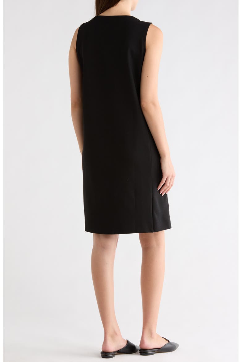 Jewel Neck Shift Dress, Alternate, color, BLACK