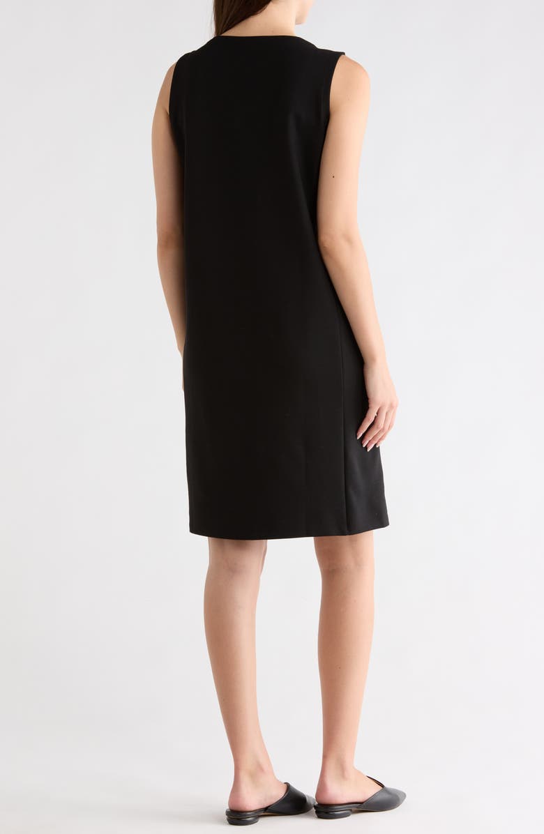 Eileen Fisher Jewel Neck Shift Dress, Alternate, color, Black