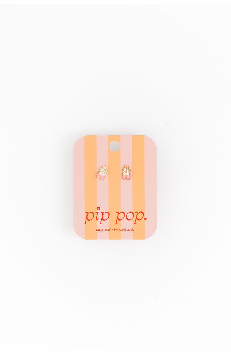 Pip Pop Ballet Slipper Stud Earrings, Alternate, color, Pink