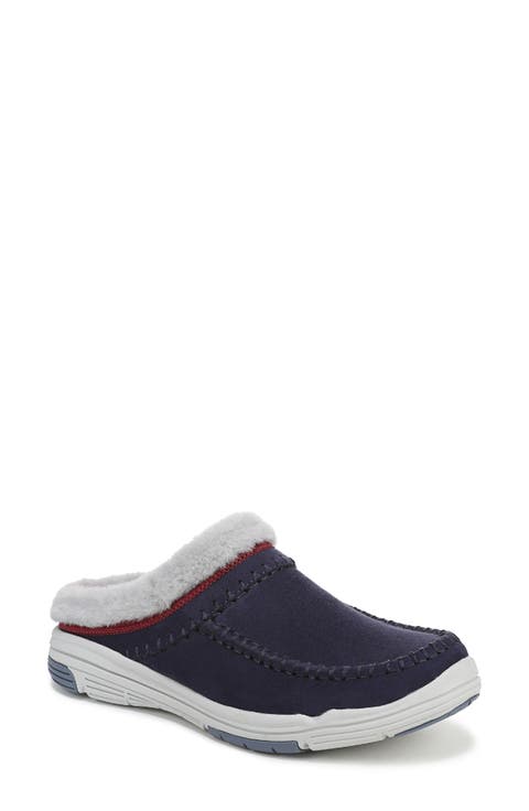 Arrow Faux Fur Trim Mule (Women)