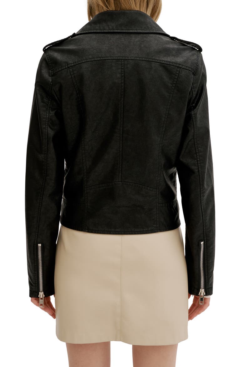 Ivanna Faux Leather Moto Jacket, Alternate, color, BLACK