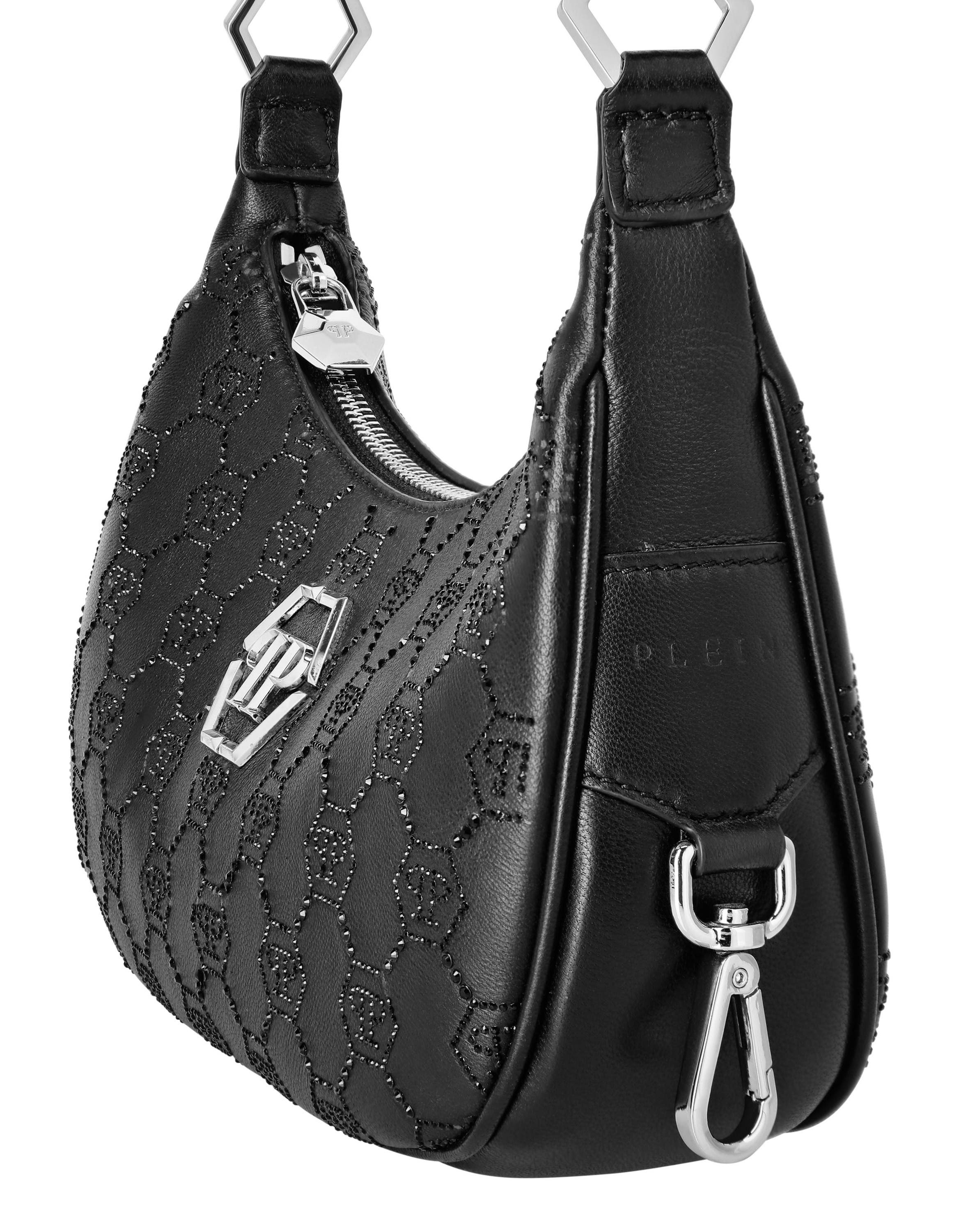 Shoulder Bag Monogram Strass Women, Alternate, color, black/black