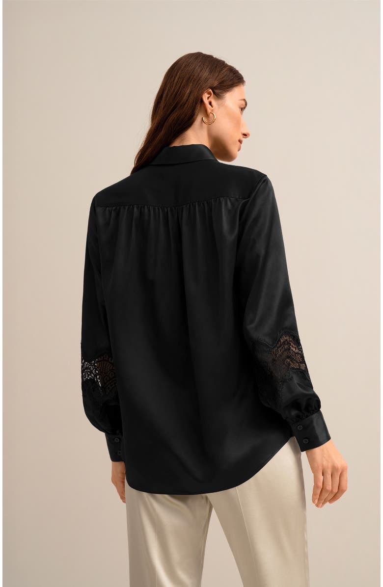 Lilysilk Armeria Lace Blouse, Alternate, color, Black