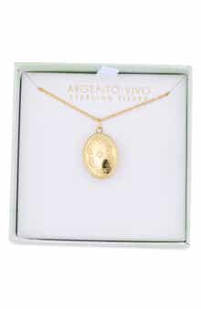 Argento Vivo Sterling Silver Etched Sparkle Locket Necklace