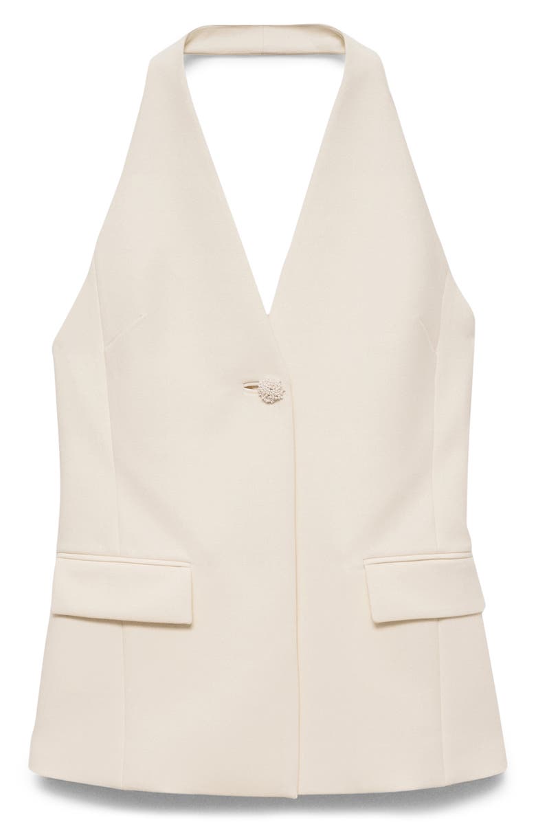 MANGO Beaded Button Halter Vest, Alternate, color, 