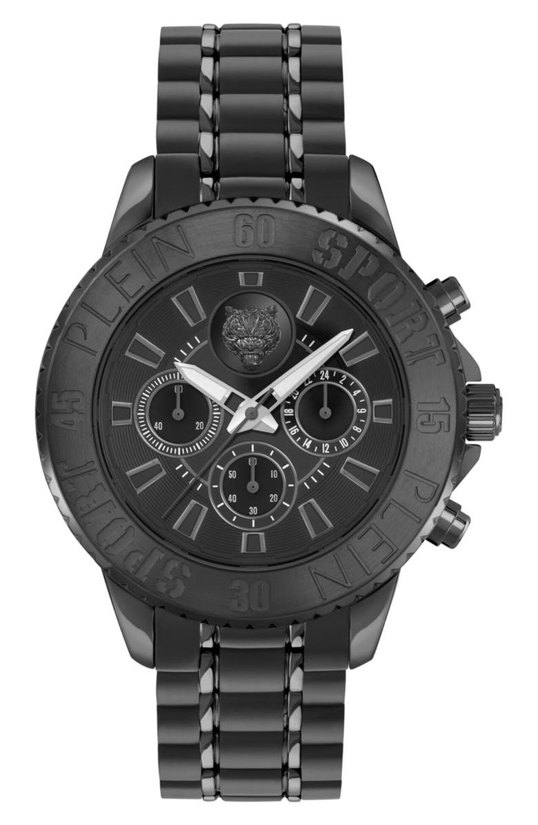 PLEIN SPORT Glam Chronograph Watch, Main, color, Black