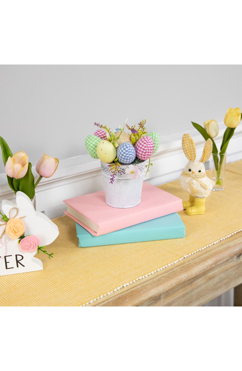 Northlight Easter Egg Spring Potted Floral Arrangement - 7", Alternate, color, Multi