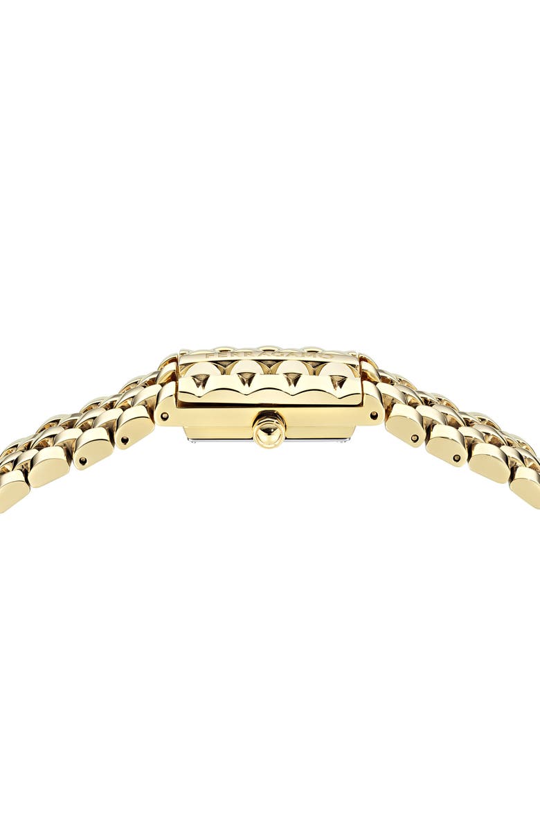 FERRAGAMO Secret Red Sandstone Bracelet Watch, 18.5mm x 30mm, Alternate, color, Ip Yellow Gold