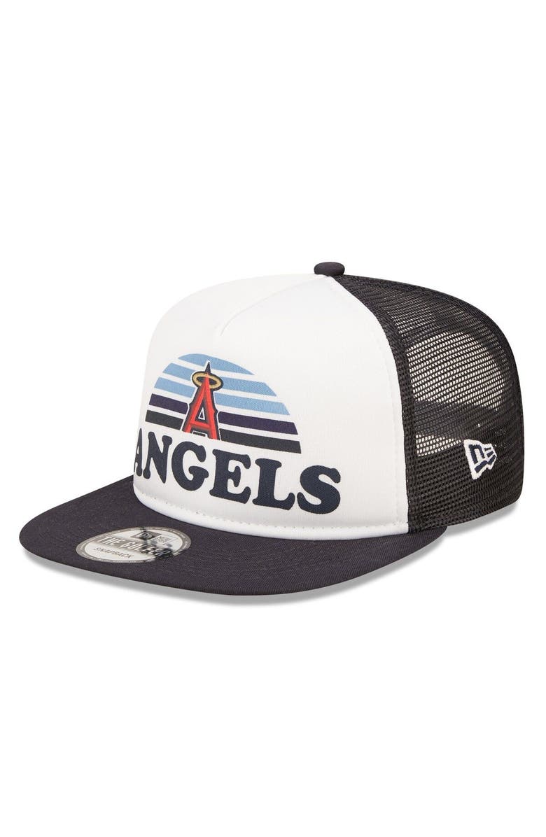 New Era Men's New Era White/Navy Los Angeles Angels Gradient Golfer 9FIFTY Snapback Hat, Main, color, 
