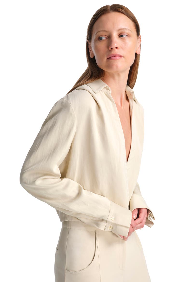 GTGOAN Surplice Shirt, Alternate, color, FRENCH BUTTER