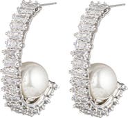 EYE CANDY LOS ANGELES Ava Half Loop Imitation Pearl Drop Earrings