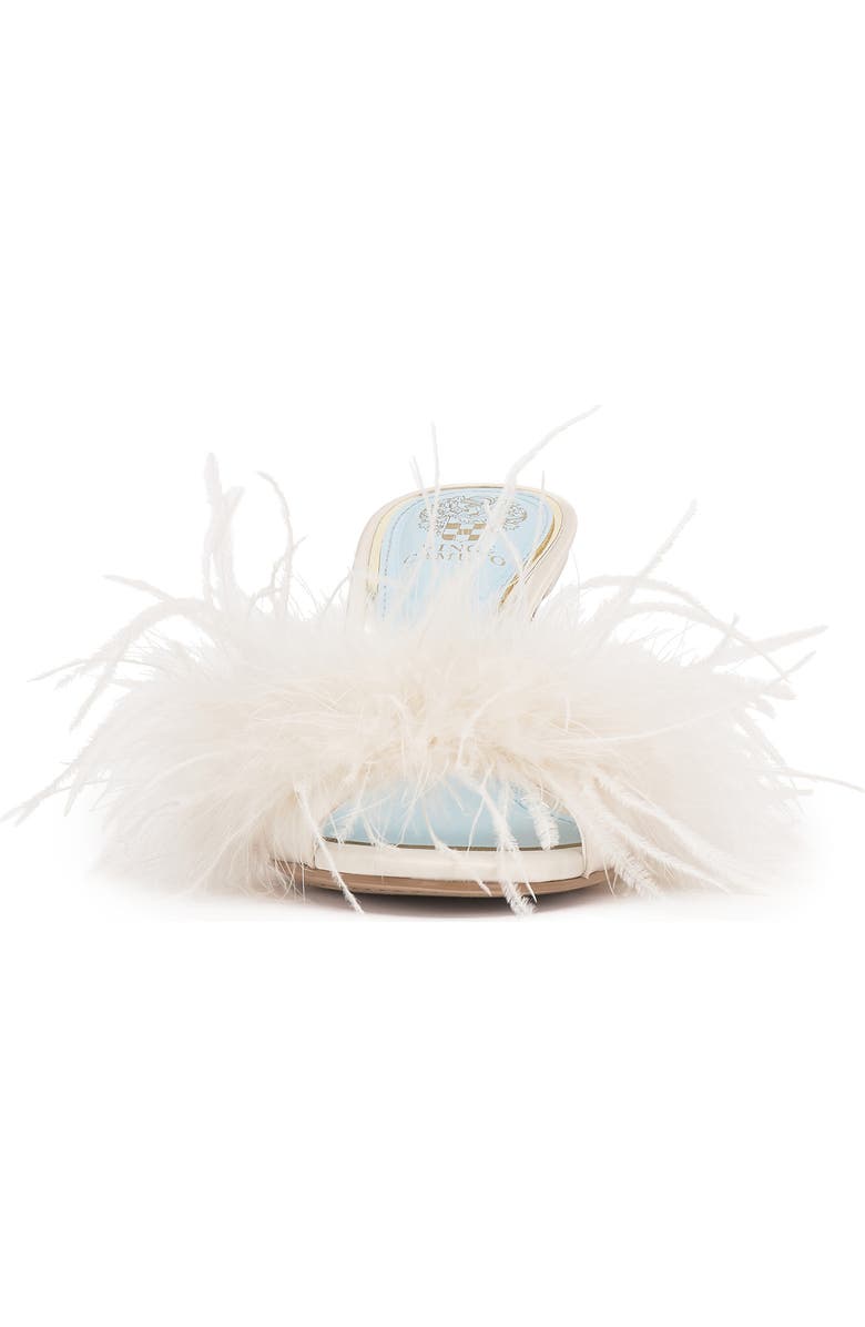 Vince Camuto Paelly Faux Feather Slide Sandal, Alternate, color, Milk