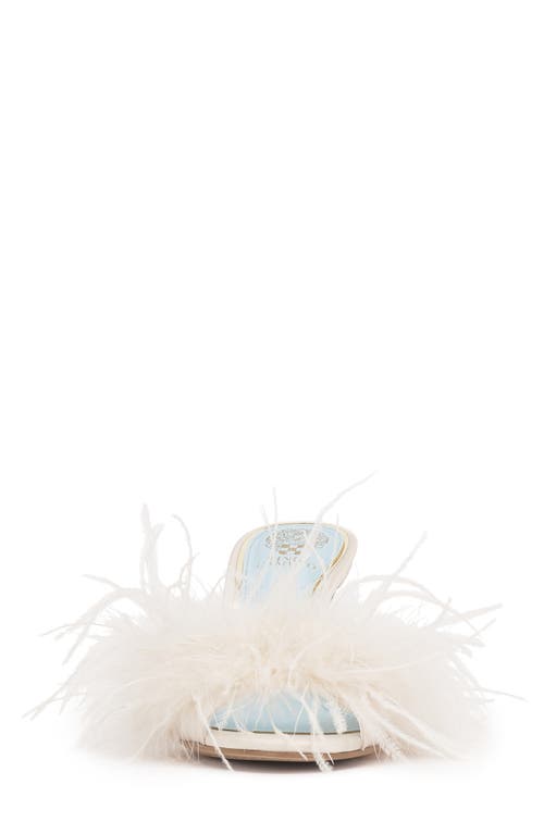 Vince Camuto Paelly Faux Feather Slide Sandal In White