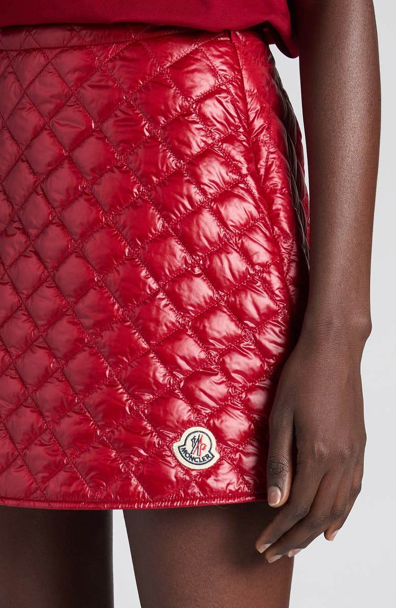Moncler Quilted Miniskirt, Alternate, color, Red Auburn