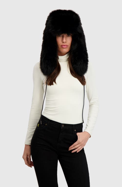 Lyla Grant Fur-free Fox (faux Fur) Trapper Hat In Black