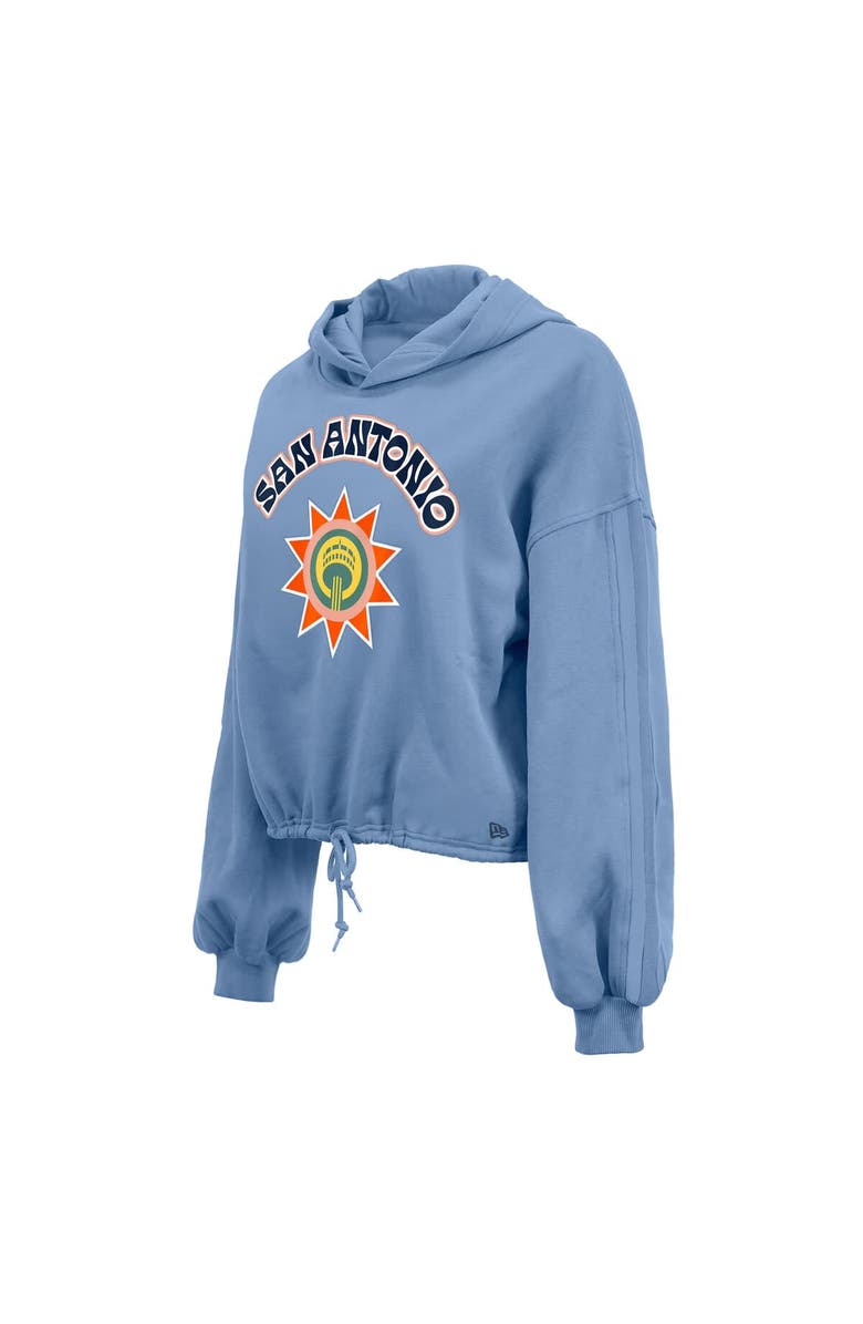 New Era Women's New Era Light Blue San Antonio Spurs 2024/25 City Edition Cropped Pullover Hoodie, Alternate, color, 