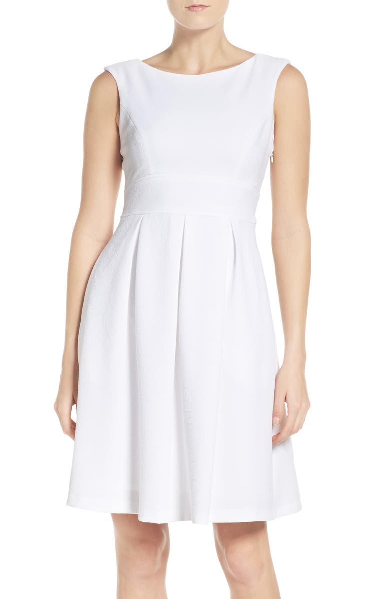 Adrianna Papell Pleated Fit & Flare Dress, Main, color,