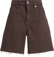 MANGO Raw Hem Denim Bermuda Shorts