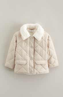 Nordstrom Faux Fur Collar Quilted Coat
