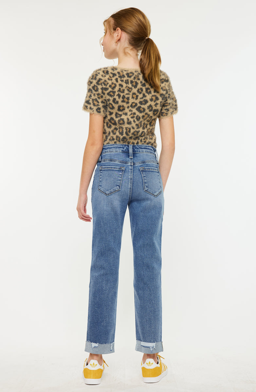 Kancan Kate High Rise Slim Straight Jeans In Brown