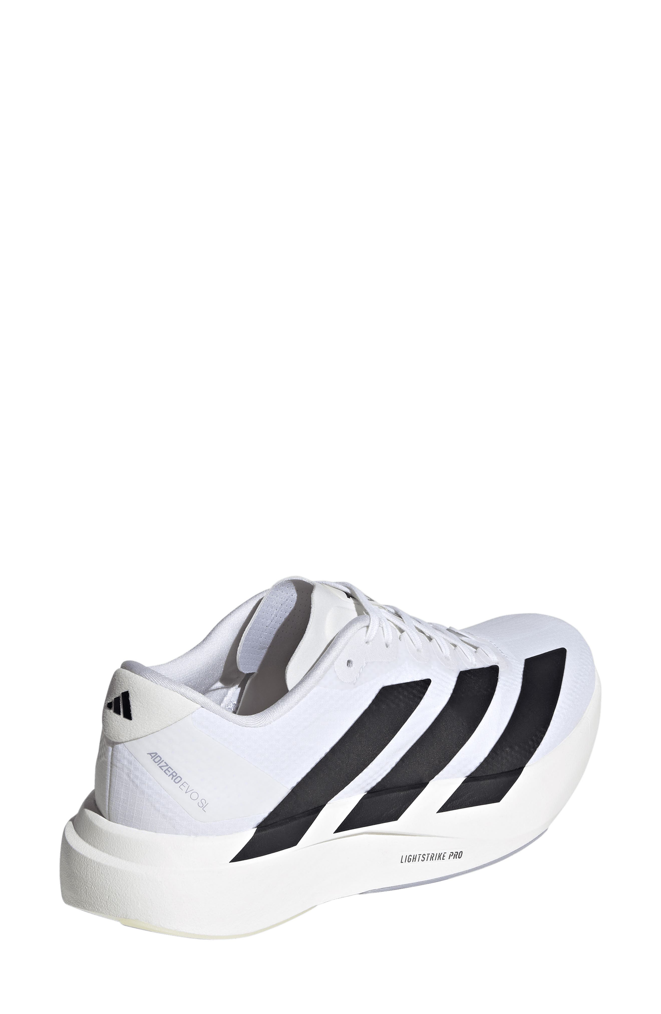 Adizero Evo SL WOVEN Running Shoe, Alternate, color, WHITE/ BLACK/ DASH GREY
