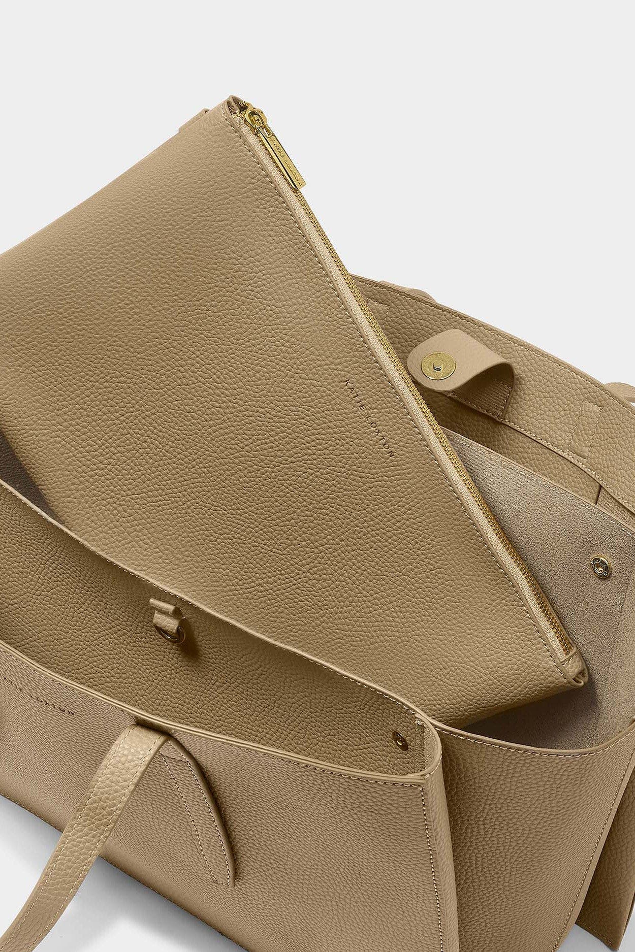 Katie Loxton Tabi Large Tote Bag, Alternate, color, Taupe