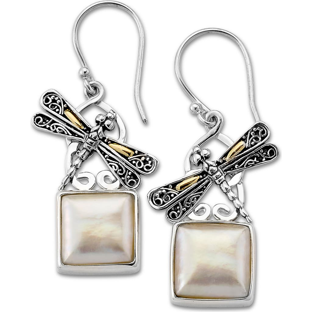 Samuel B. Samuel B 18k & Silver Pearl Dragonfly Earrings In Metallic