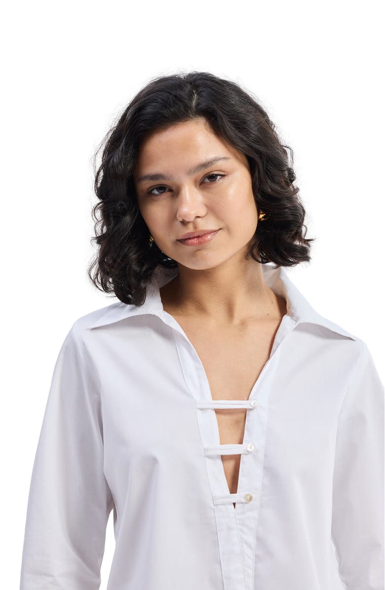 Reistor Crisp Details Button-down Shirt in White, Alternate, color, White