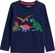Mini Boden Kids' Fun Superstitch Dinosaur T-Shirt
