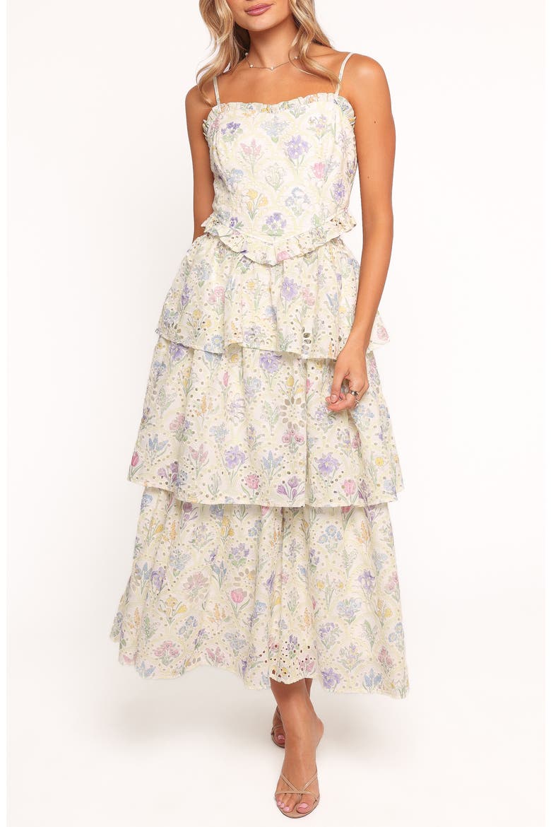 Iveta Floral Eyelet Embroidered Midi Dress, Main, color, MULTI FLORAL
