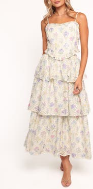 Petal & Pup Iveta Floral Eyelet Embroidered Midi Dress