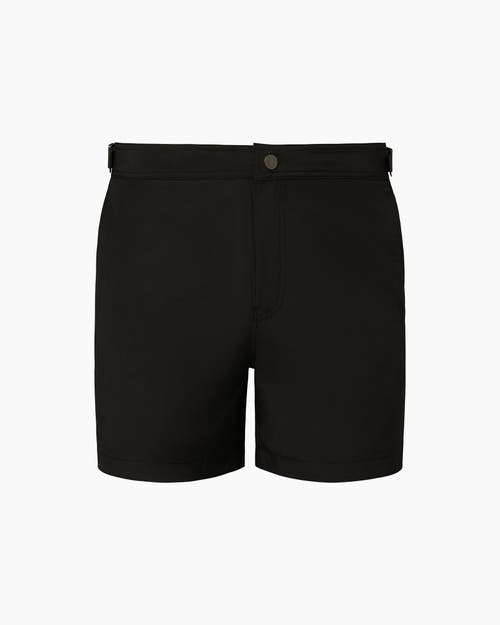 Onia Calder Buckle 5" Swim Trunk In Black
