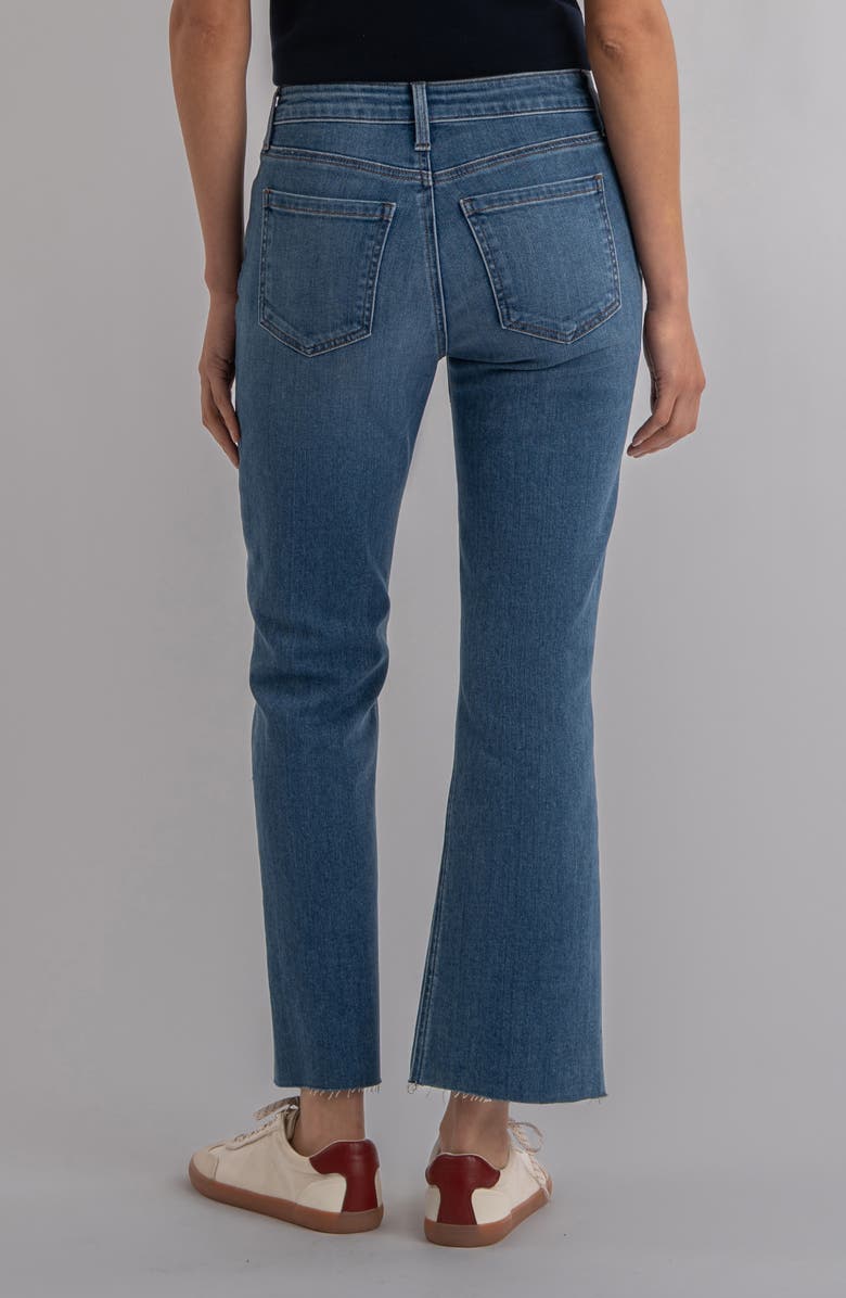 KUT from the Kloth Kelsey Raw Hem High Waist Ankle Flare Jeans, Alternate, color, Sentiment
